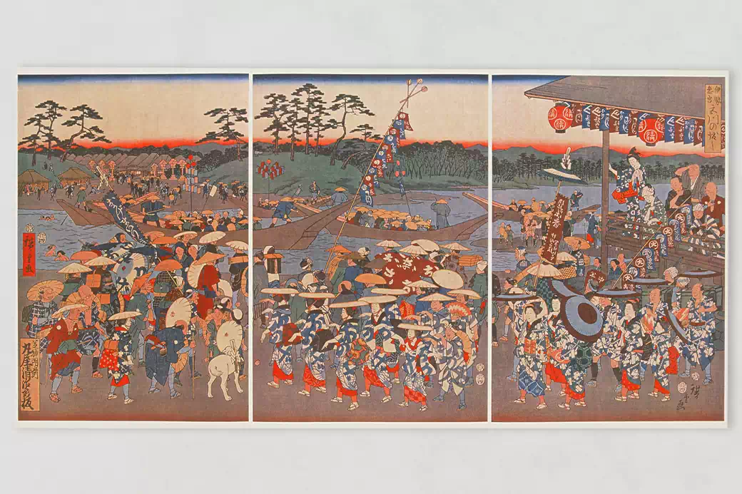 「伊勢参宮 宮川の渡し」歌川広重　神宮徴古館蔵