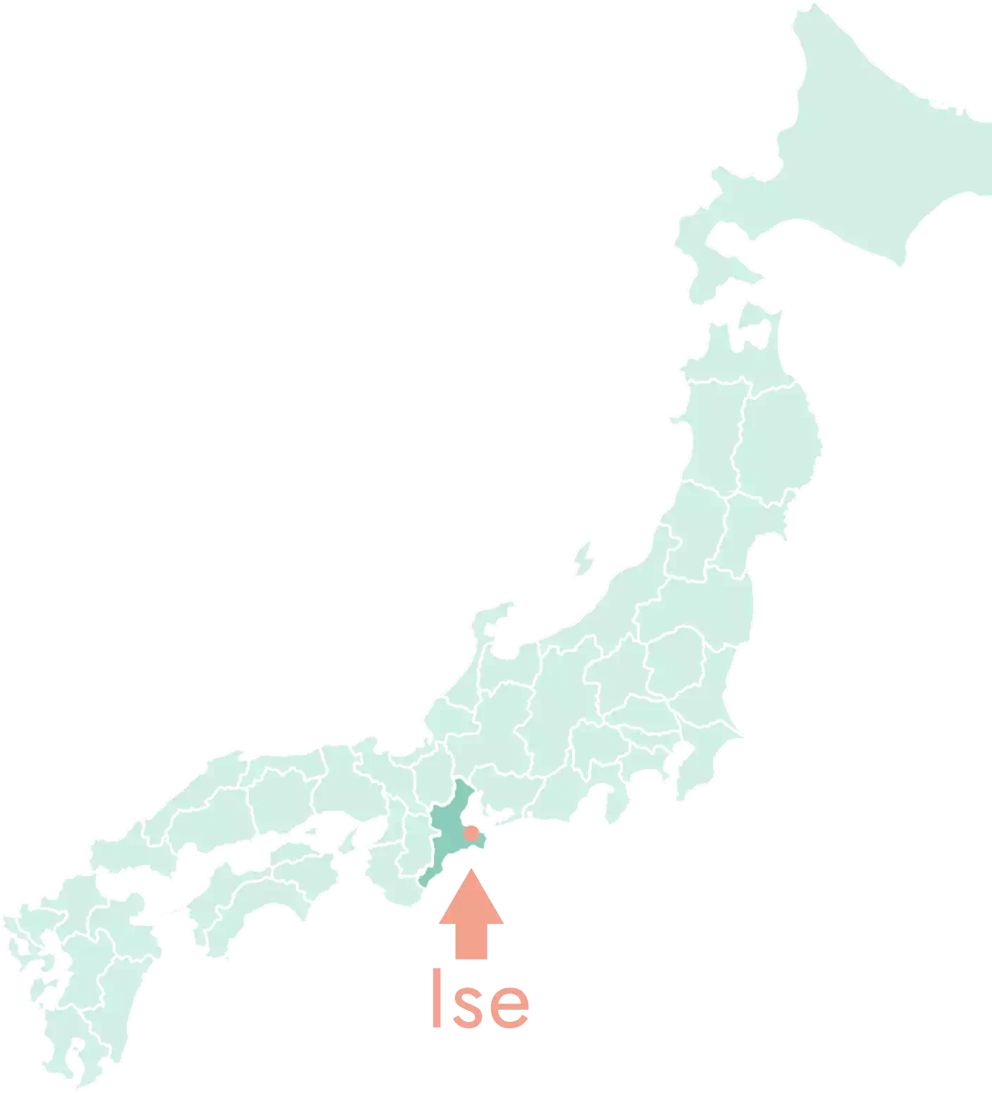 伊勢の場所を示す日本地図