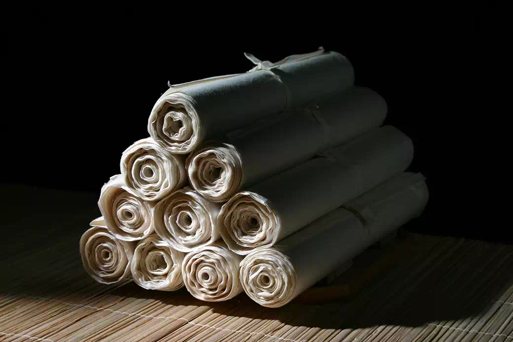 織り上がった和妙