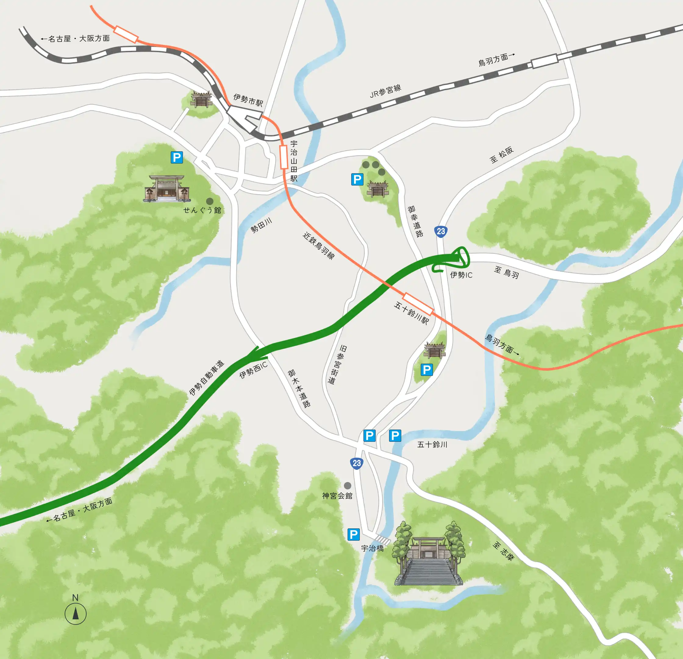 伊勢市内マップ